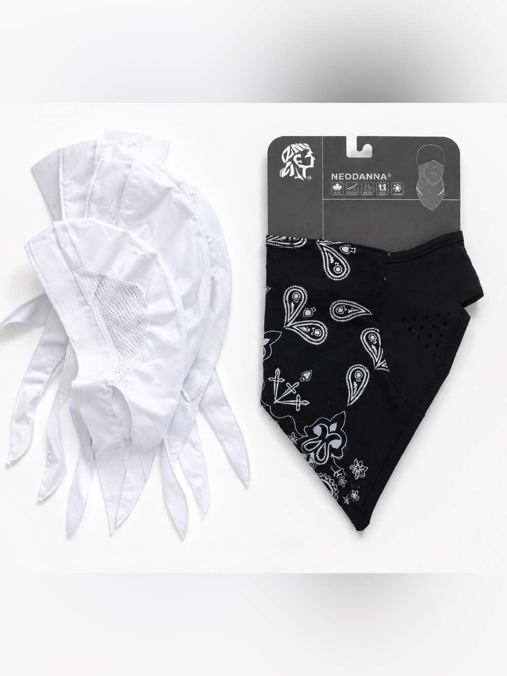 Face bandana and 6 skull caps NWT